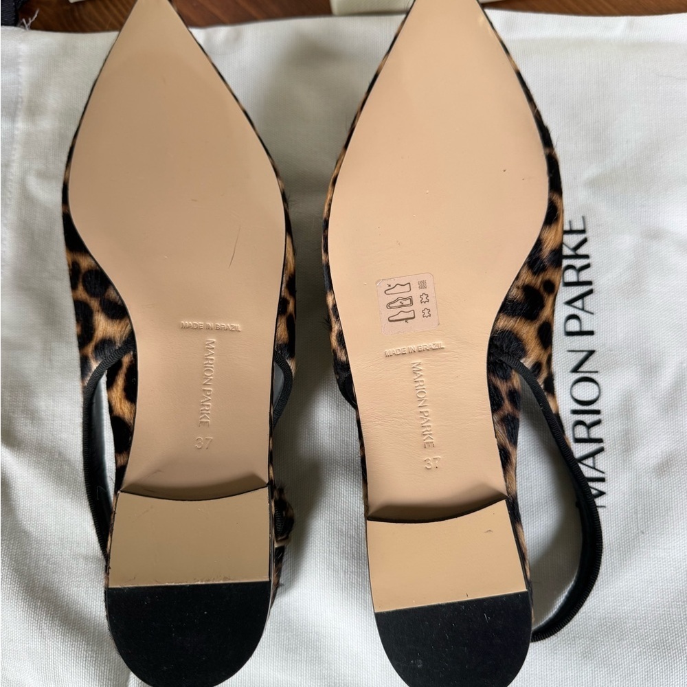 Marion Parke NWT Leopard Pony Hair Slingback Flats - Picture 4 of 4